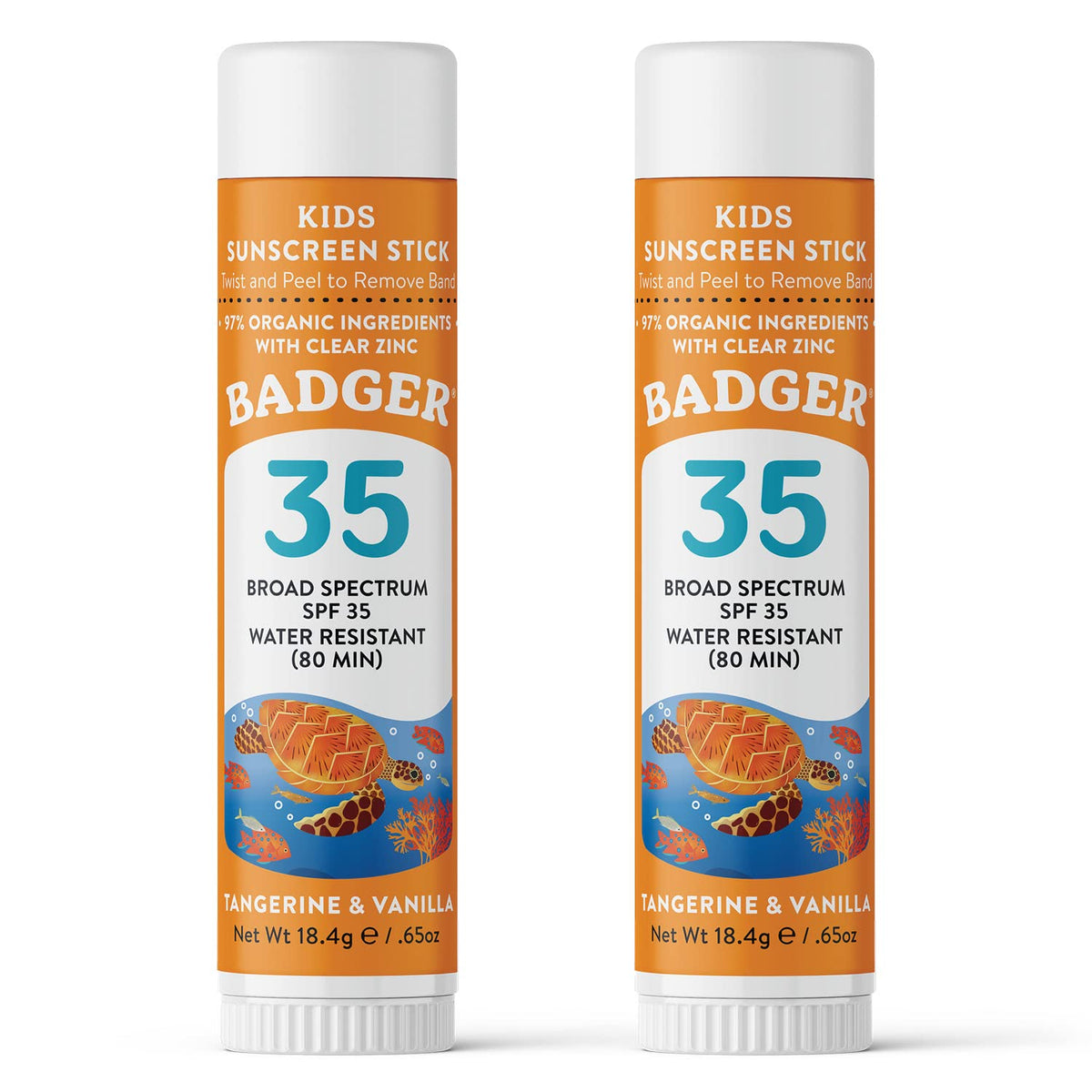 Badger Mineral Kids Sunscreen Face Stick SPF 35 travel size for easy application