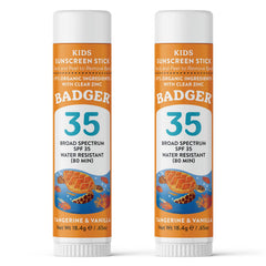 Badger Mineral Kids Sunscreen Face Stick SPF 35 travel size for easy application