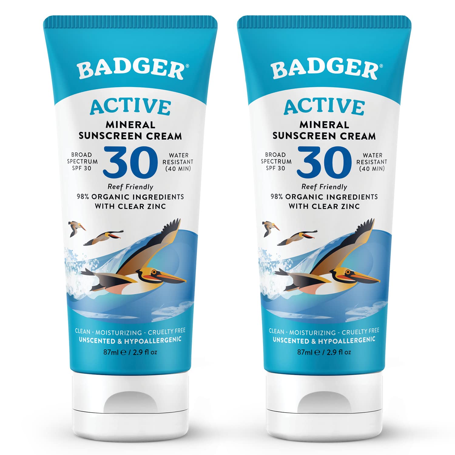 Badger mineral sunscreen cream SPF 30 bottle for daily sun protection