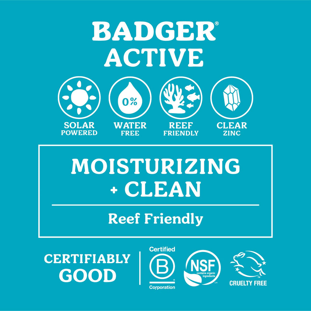 Badger Mineral Sunscreen Face Stick travel size compact held in hand.
