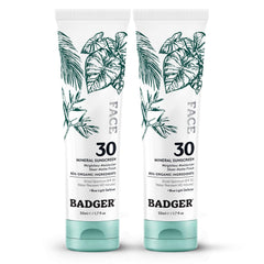 Badger zinc oxide face sunscreen bottle with a sheer matte finish for daily wear