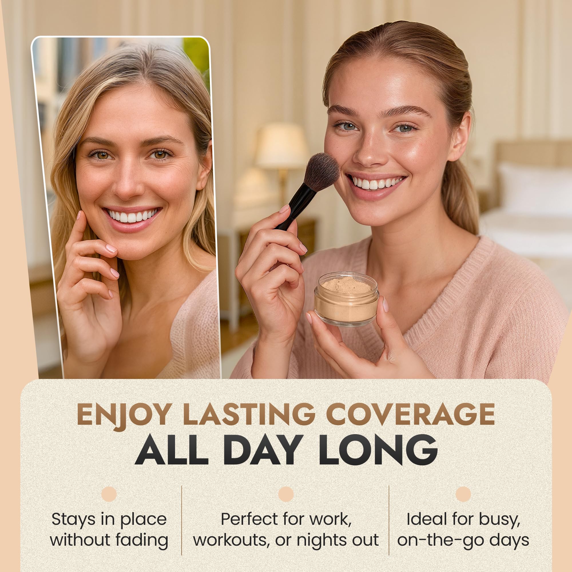 Cruelty-free packaging for InstaFame loose powder foundation