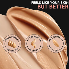 BaeBlu foundation pump action demonstrates easy, mess-free application.