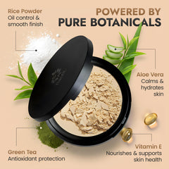 BaeBlu setting powder applied on skin for long-lasting matte look