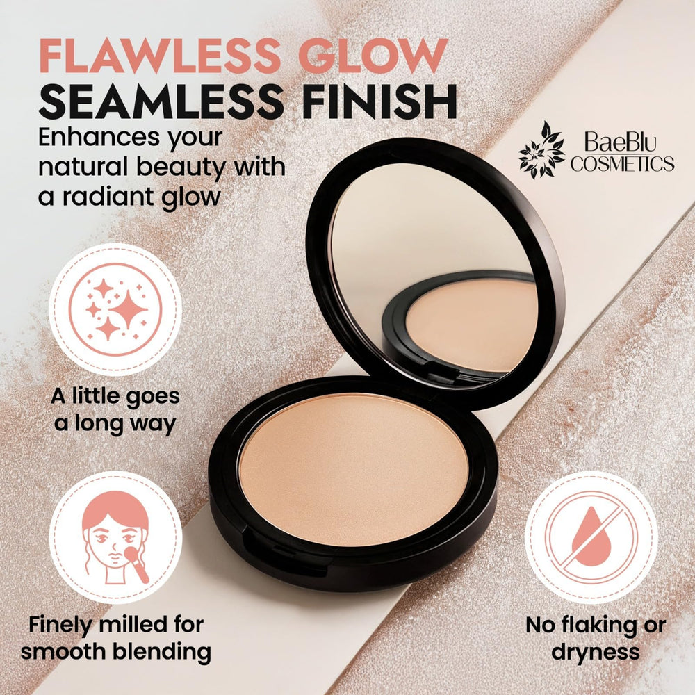 BaeBlu talc-free shimmer for sensitive skin in daylight