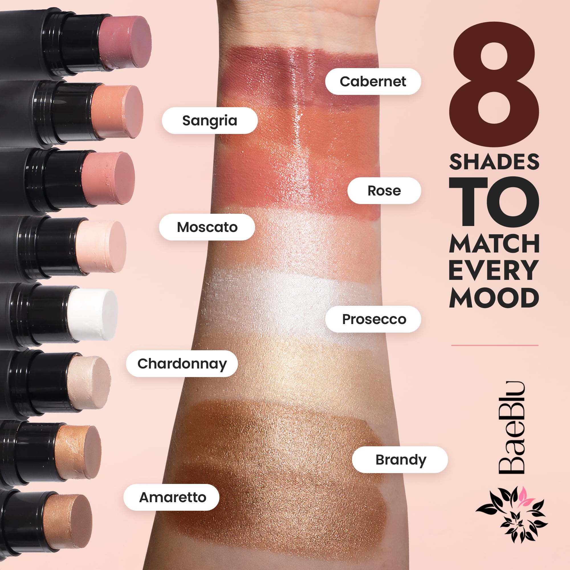 Baeblu vegan gluten-free formula on skin without artificial colors