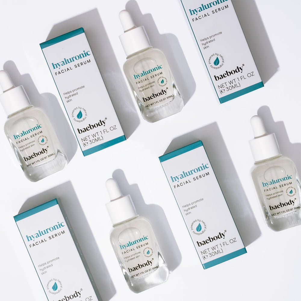 Baebody Hyaluronic Serum on clean skin ready to hydrate.