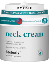 Baebody neck-cream bottle-pump for hygienic, convenient application.