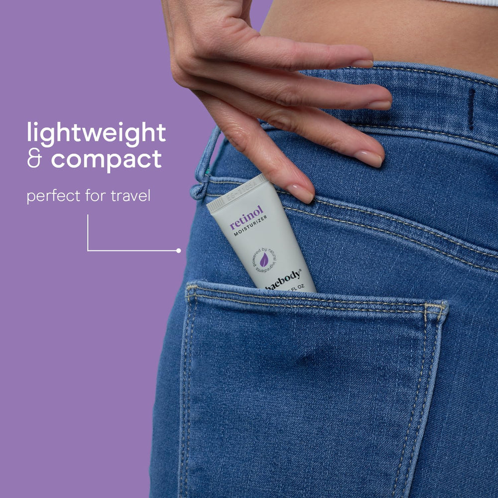 Baebody retinol cream applying on face demonstrates daily wrinkle care.