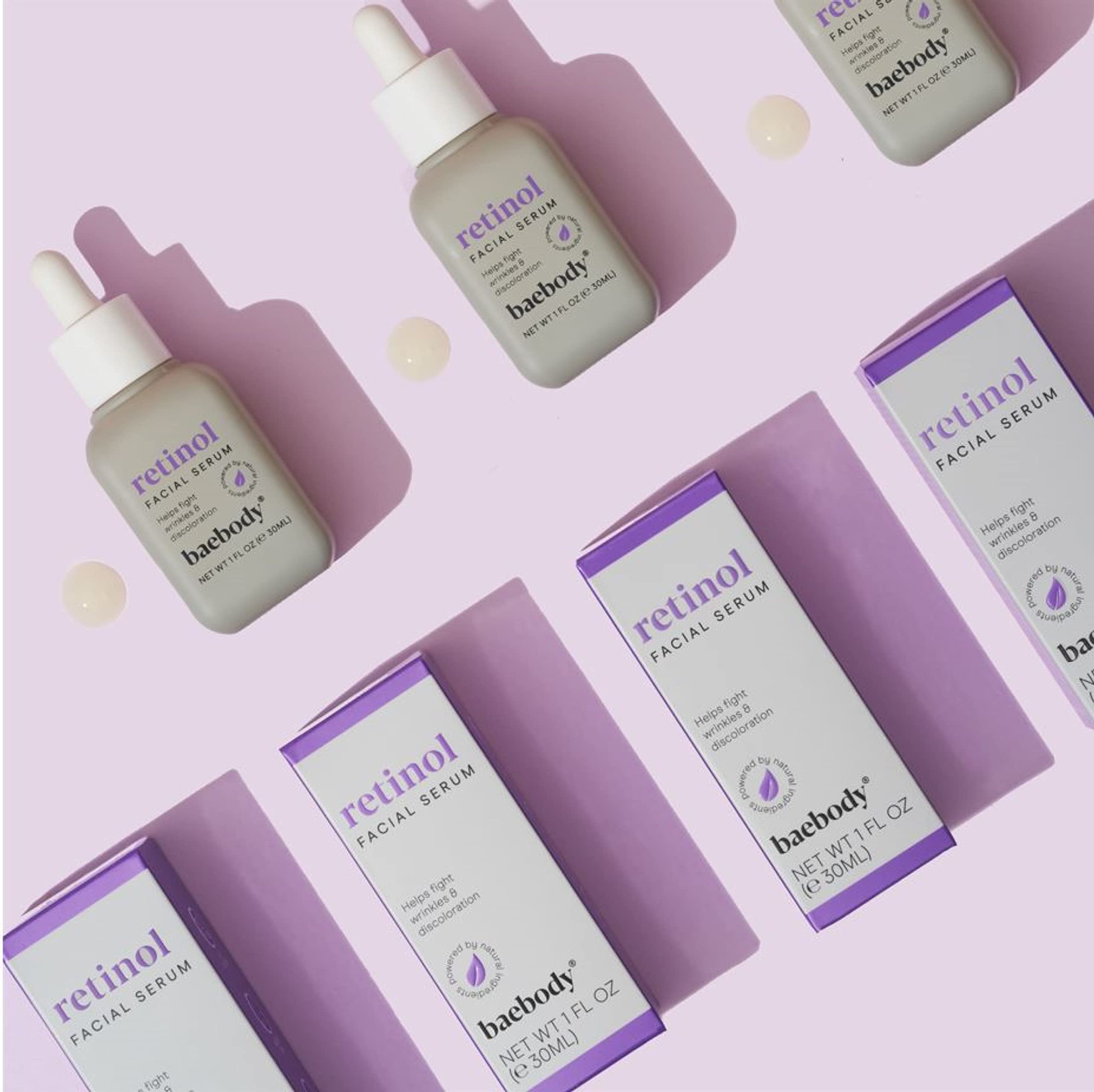 Baebody Retinol Serum ingredients green tea for balanced, acne-conscious skin.