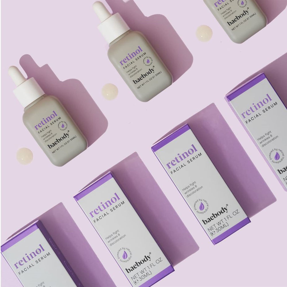 Baebody Retinol Serum ingredients green tea for balanced, acne-conscious skin.