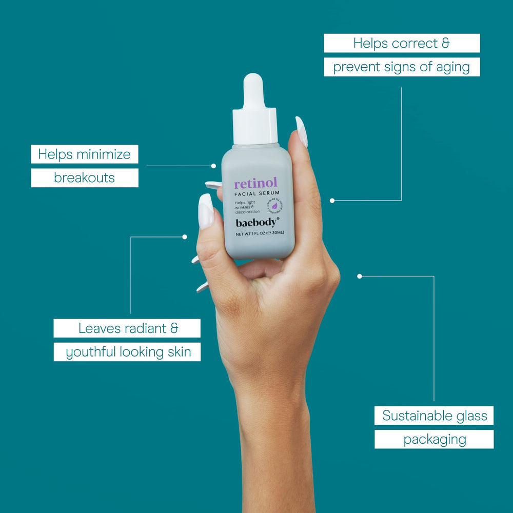 Baebody Retinol Serum jojoba-oil texture provides gentle hydration.