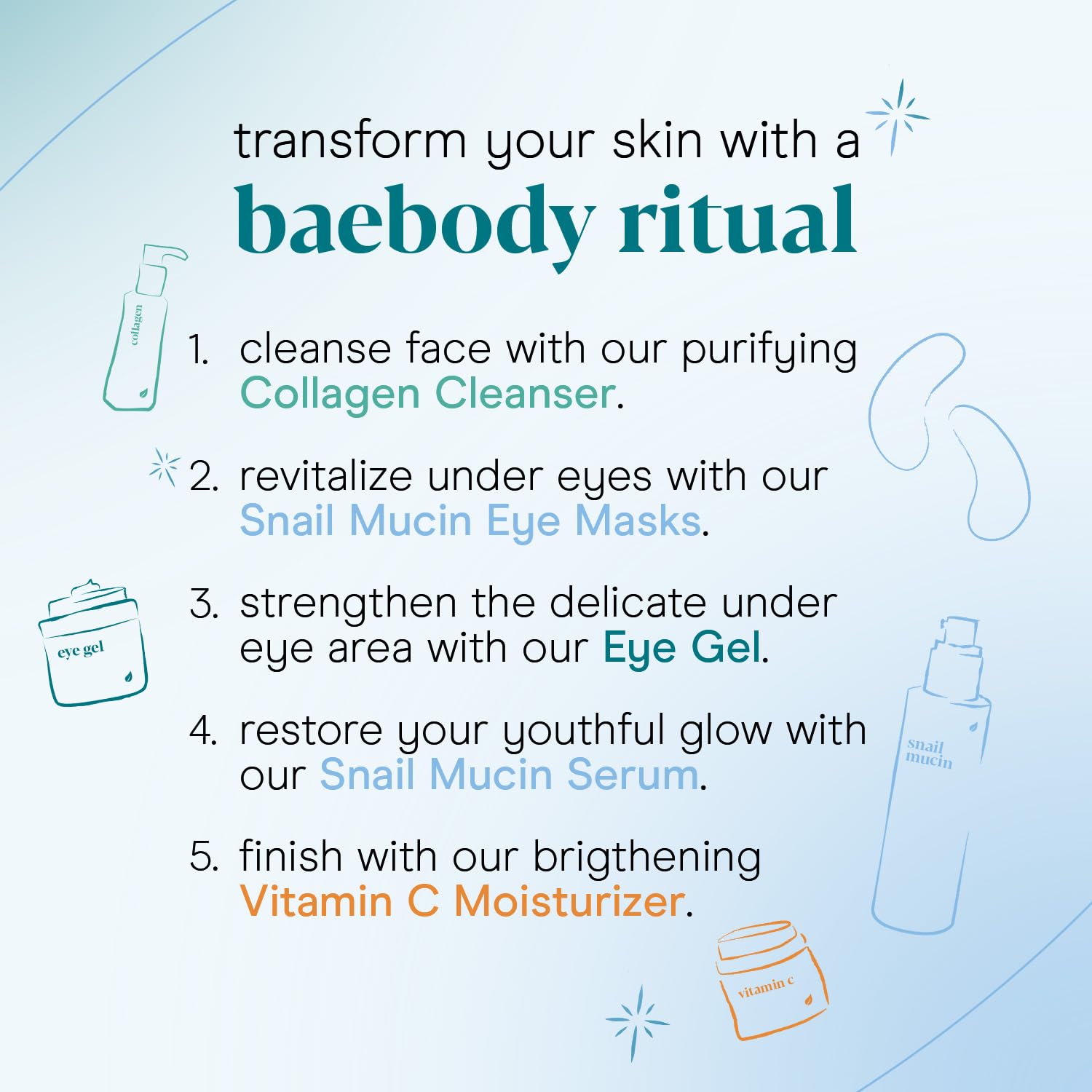 Baebody snail mucin serum packaging with travel-friendly design