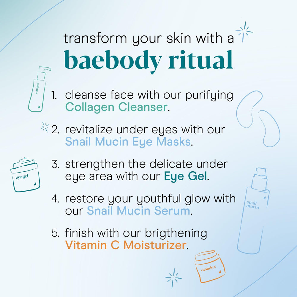 Baebody snail mucin serum packaging with travel-friendly design