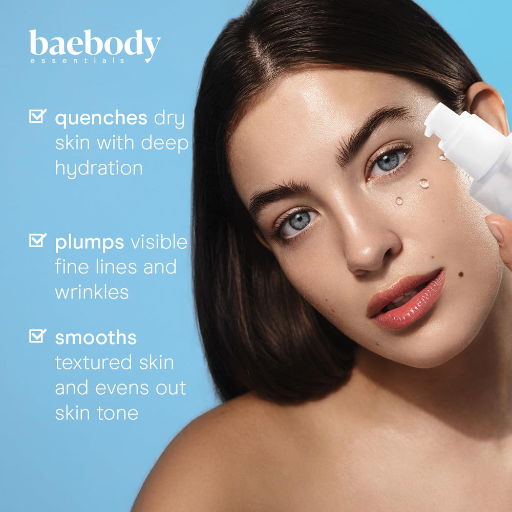 Baebody snail mucin serum pump top close-up showing quick absorption