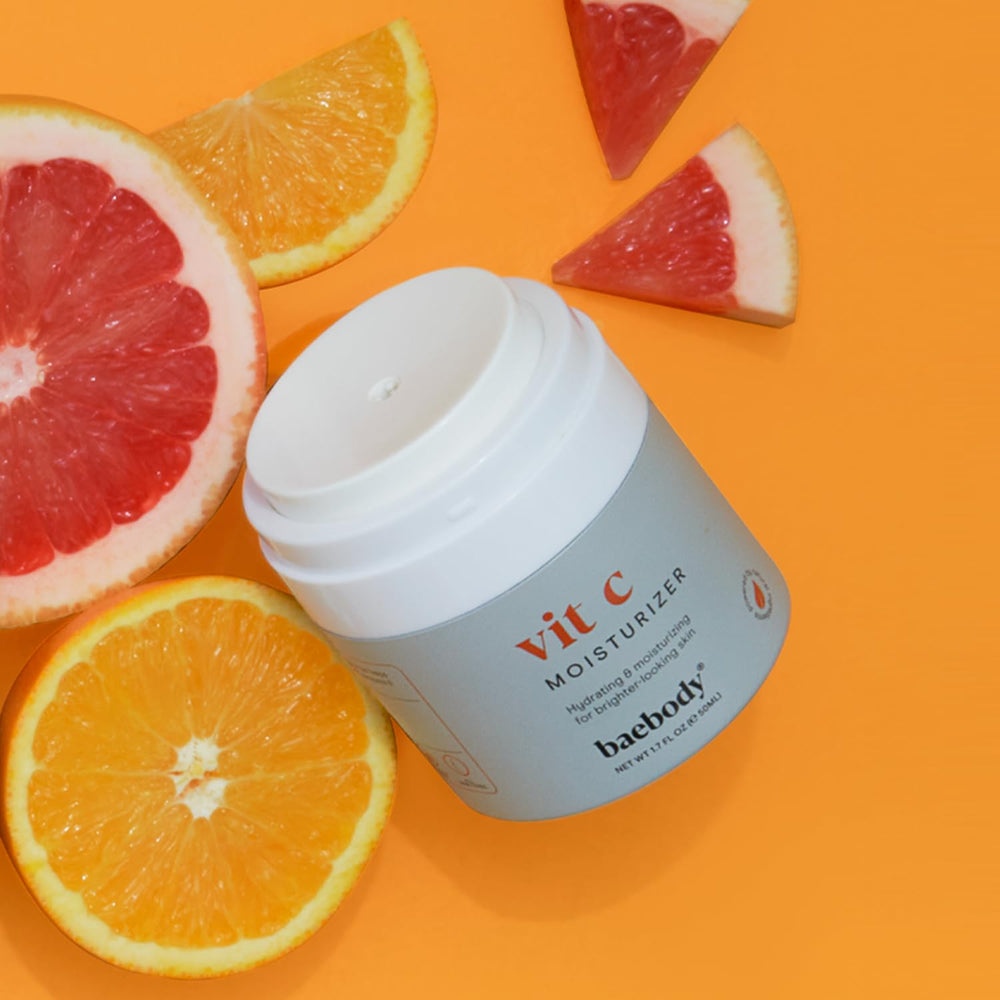 Baebody Vitamin C cream paired with sunscreen idea for daytime protection