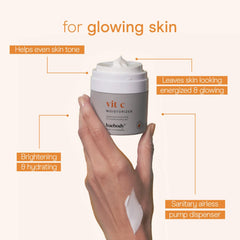 Baebody Vitamin C cream texture swirl suggests a smooth, quick-absorb lotion