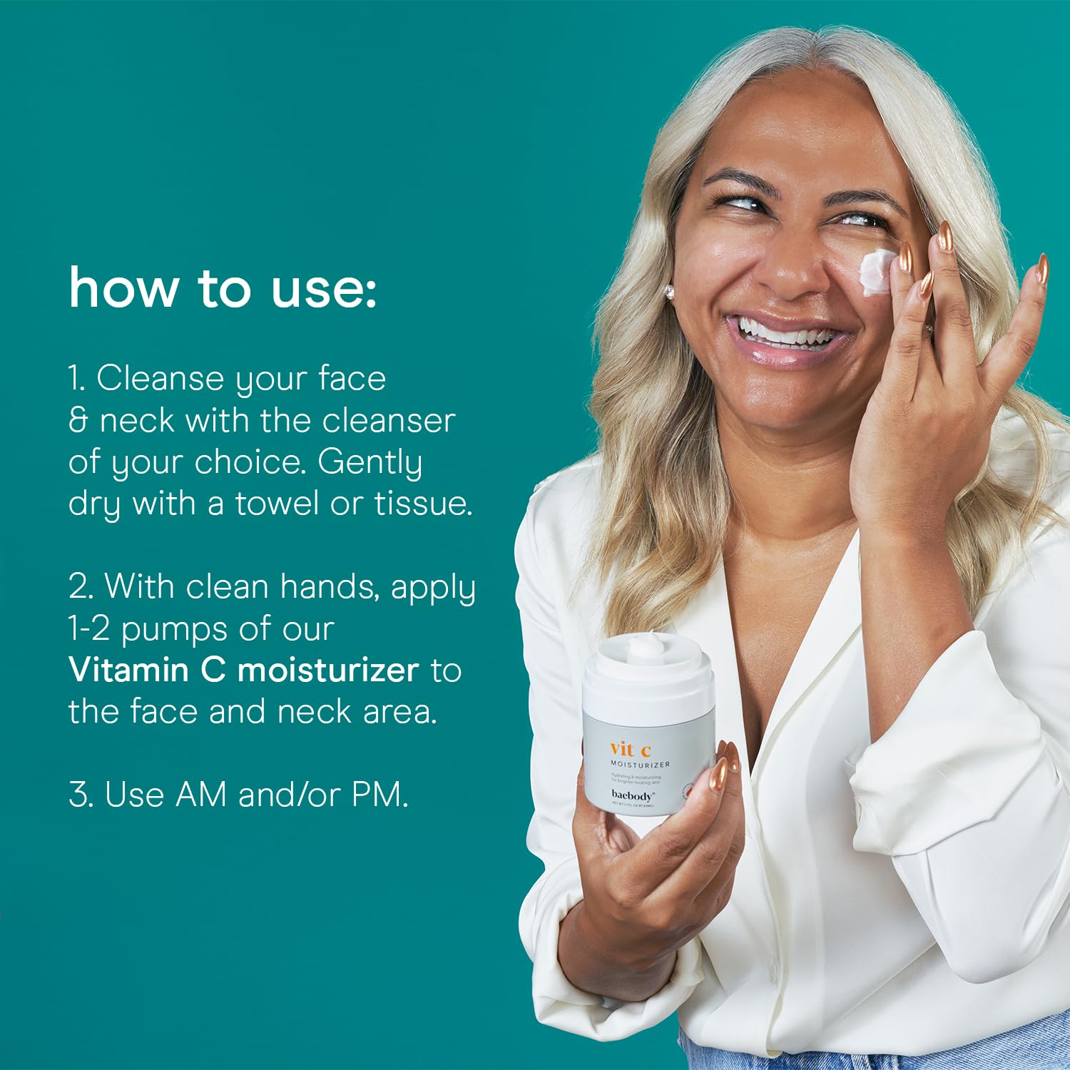 Baebody Vitamin C cream bottle labeled Made in USA for trusted formulation