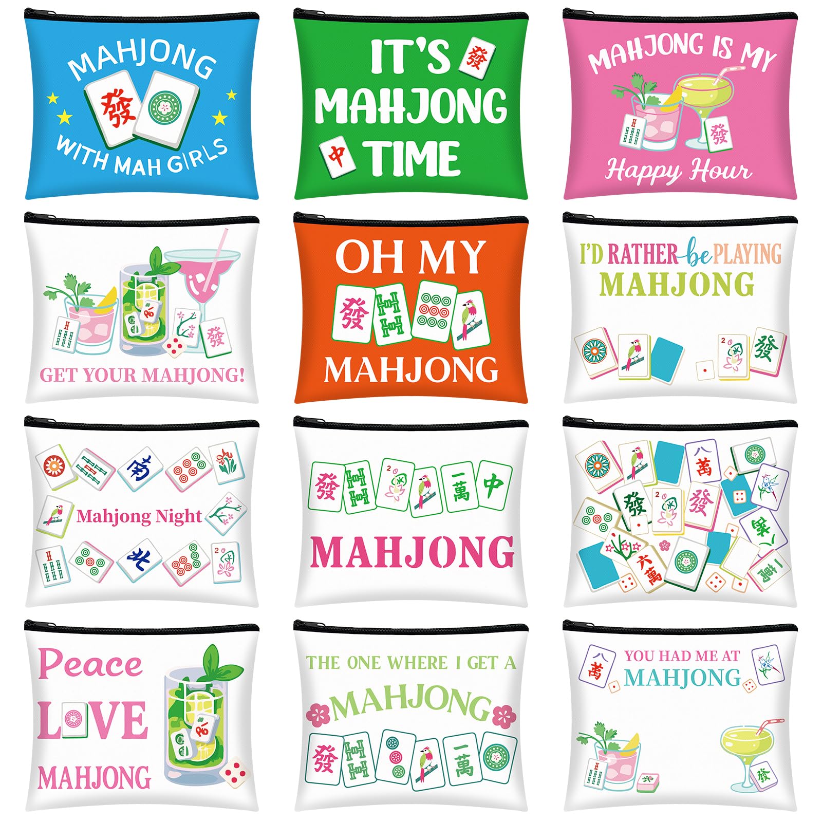 Bafeil Mahjong motif makeup bag collection for stylish storage on the go.