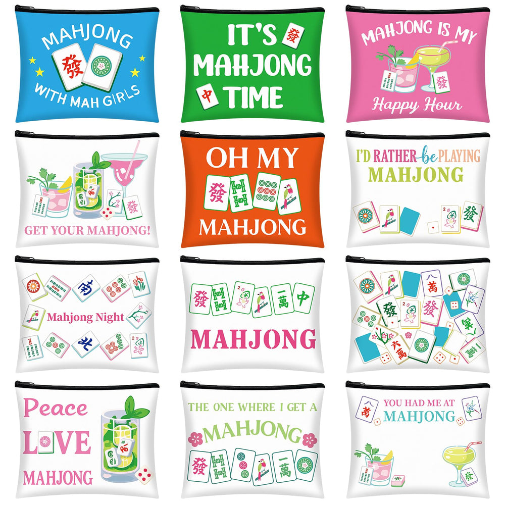 Bafeil Mahjong motif makeup bag collection for stylish storage on the go.