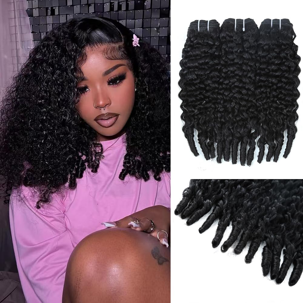 BAFUWIG Burmese Curly Bundles 16-inch display for a full, silky weave.