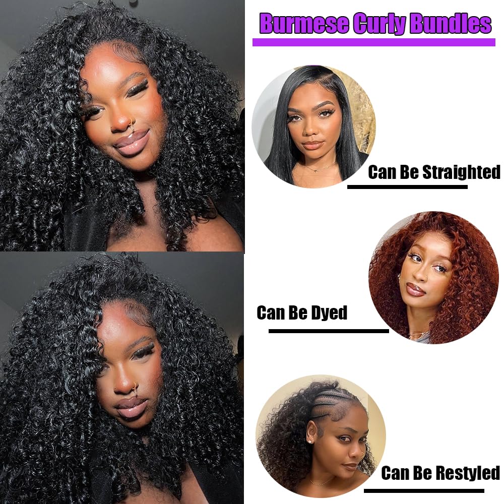 BAFUWIG Burmese Curly Bundles weave-ready set for quick installation.