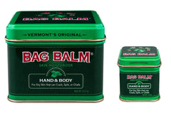 Bag Balm 2-pack image showing 8 oz jar and 1 oz tube for versatile skin care