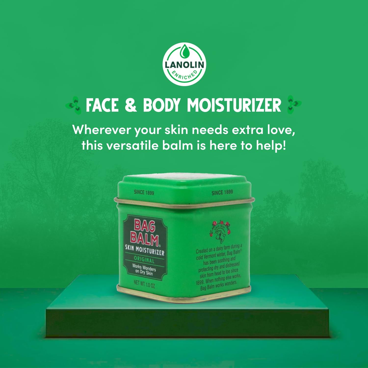 Bag Balm being applied to hands for dry skin relief.