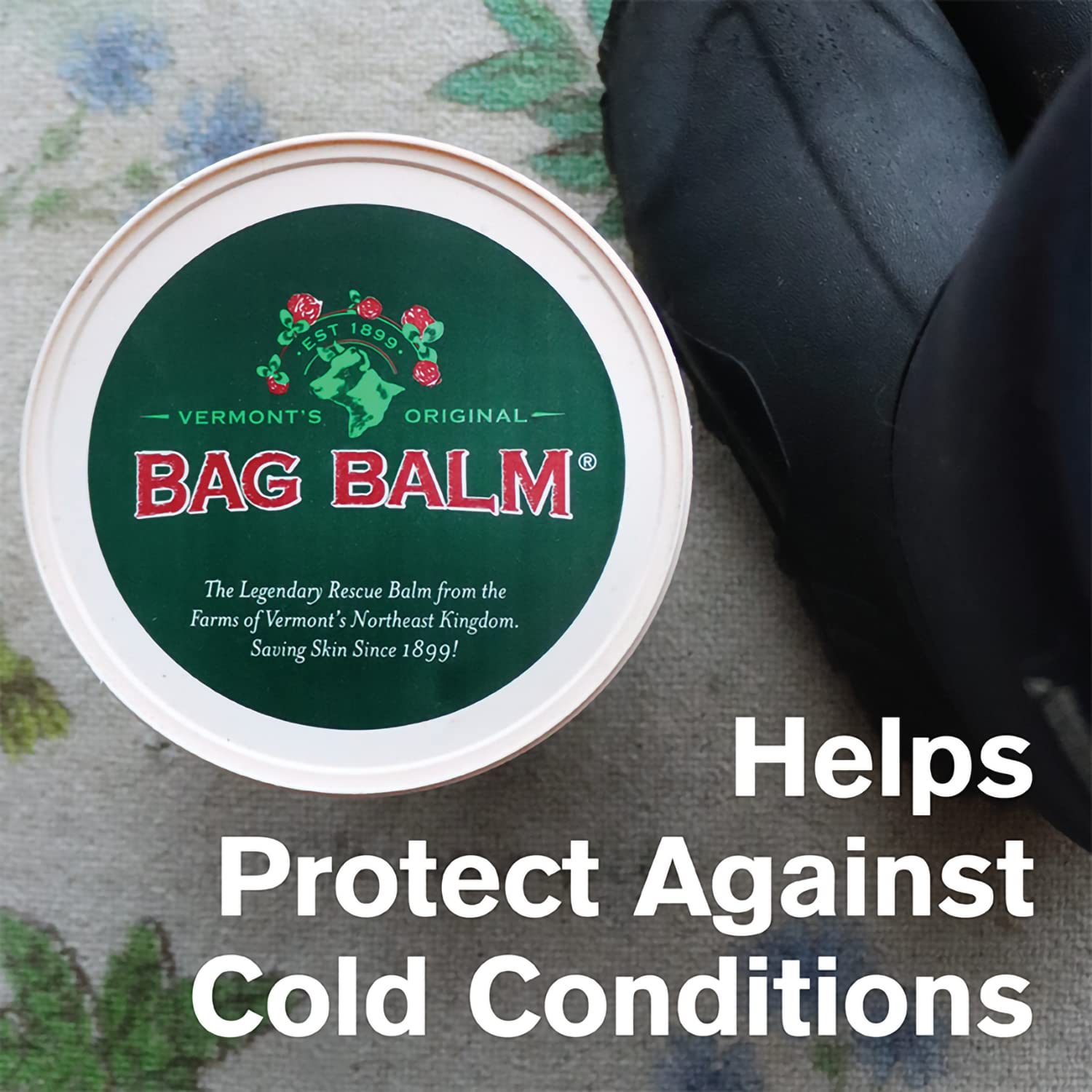 Bag Balm on dry hands delivers long-lasting moisturization and protection.