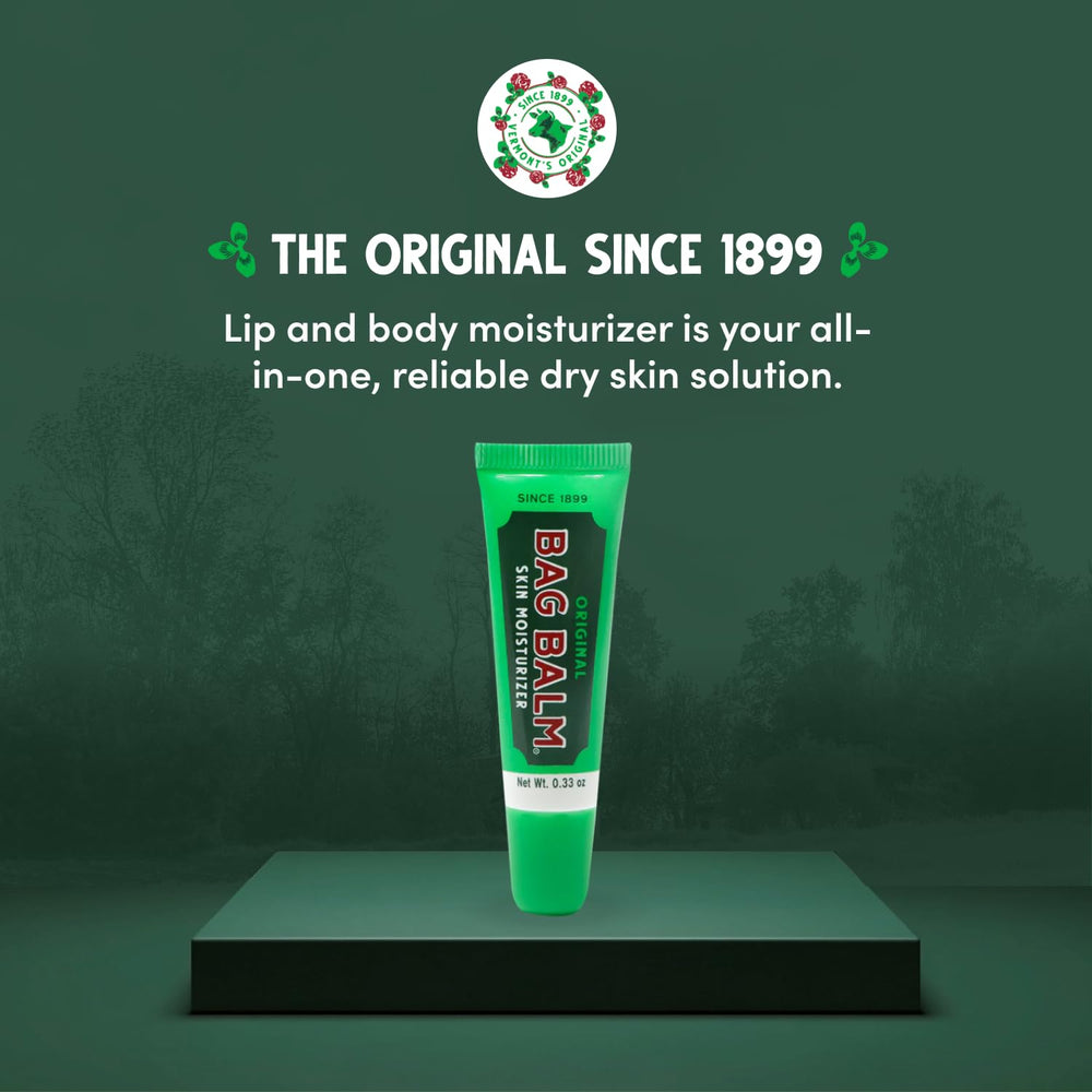 Bag Balm four-pack lip balm tubes for on-the-go lip care and hydration.