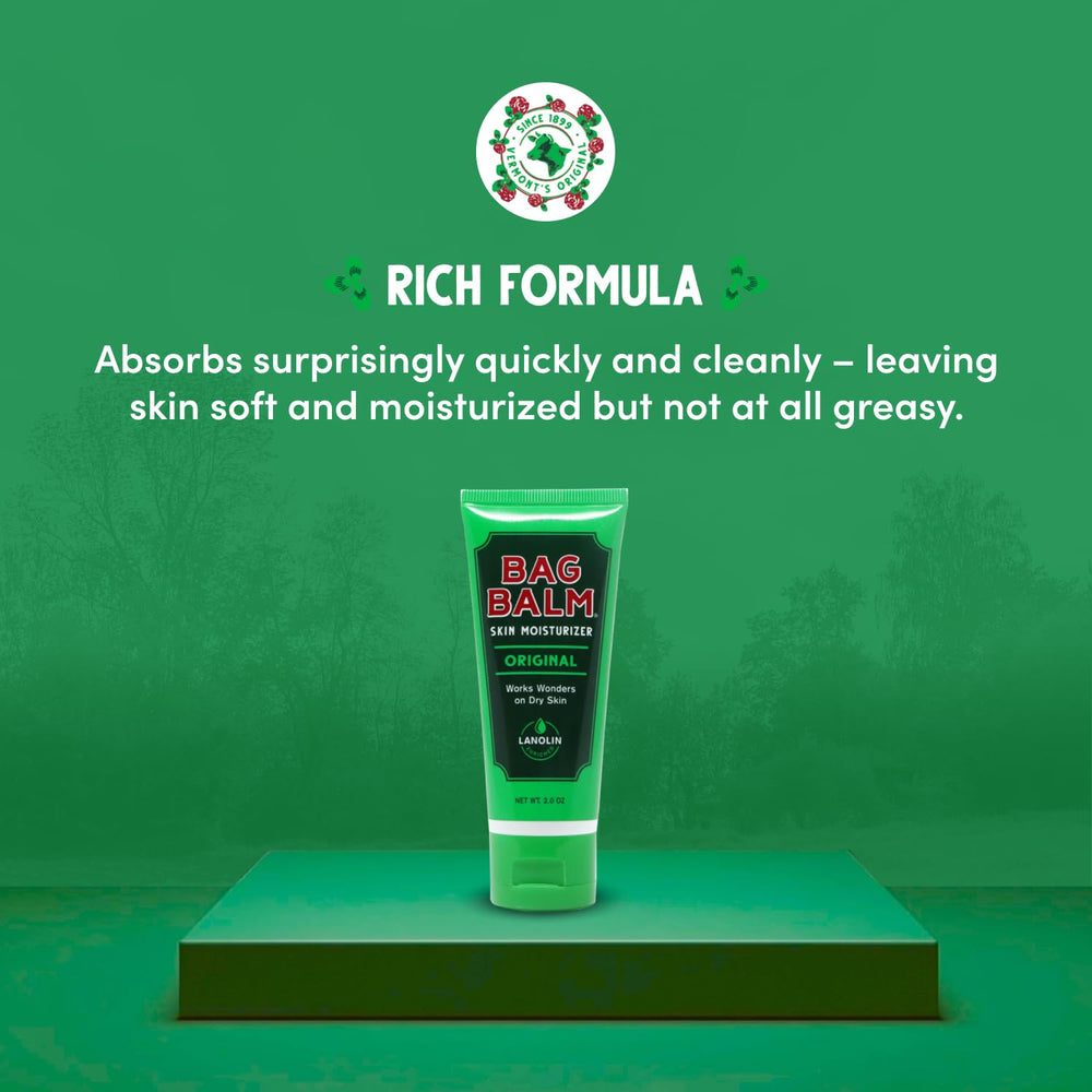 Bag Balm fragrance-free formula shown on hands for daily moisture.