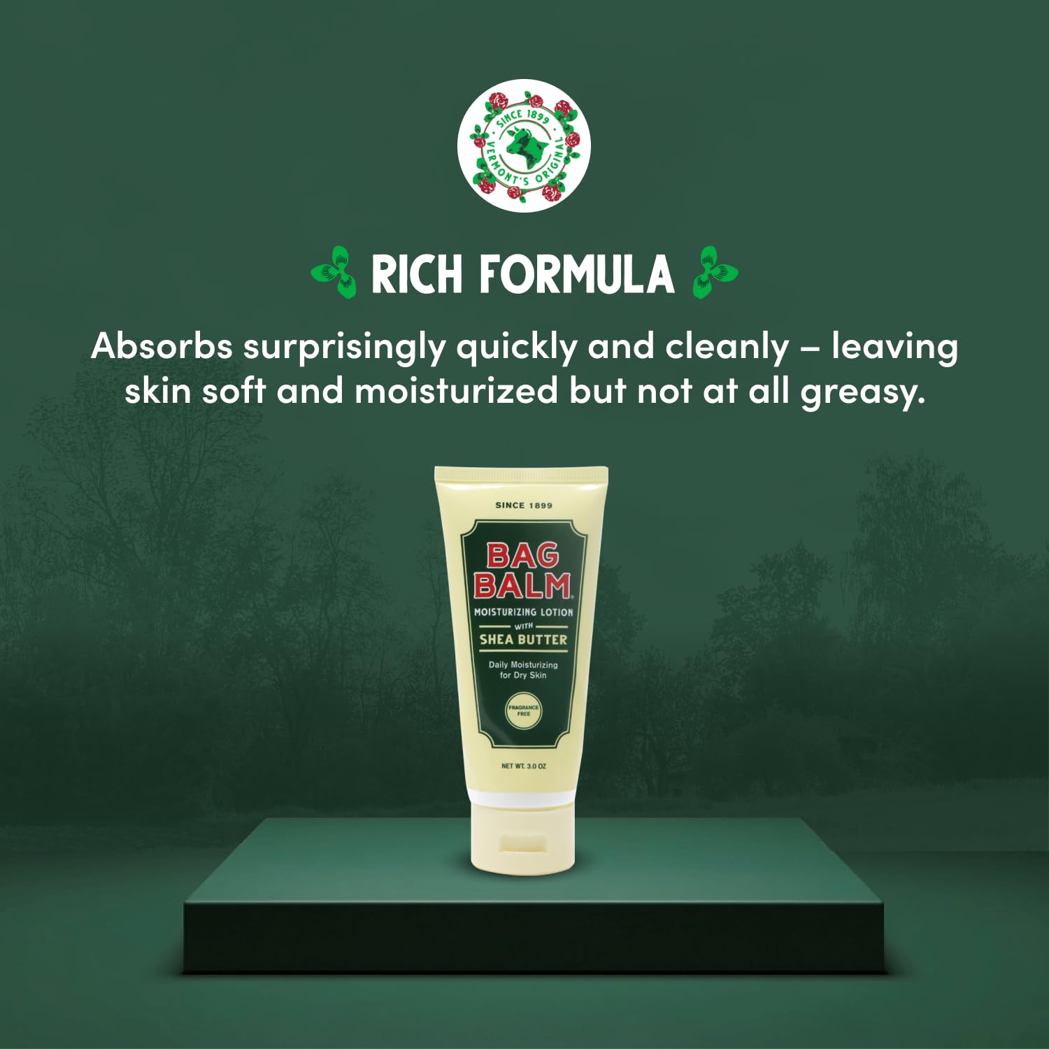 Bag Balm fragrance-free formula with shea butter and jojoba for sensitive skin.