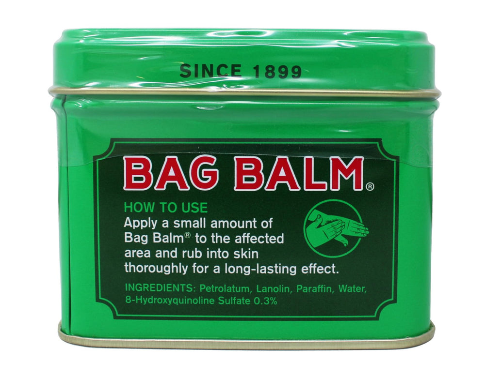 Bag Balm hands application demonstrates easy rub-in for dry skin.