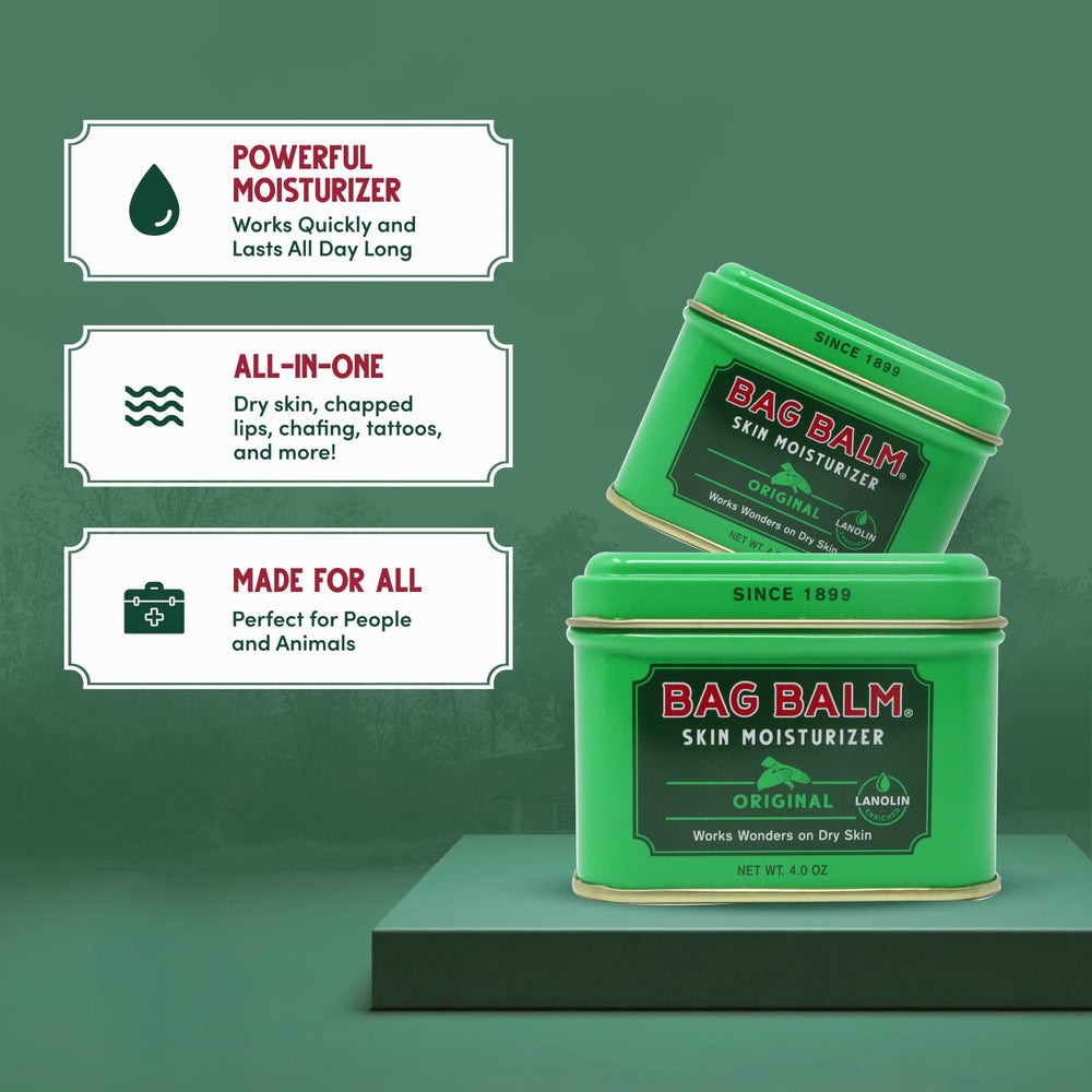 Bag Balm heel care image highlighting smoother heels and cracked-skin relief