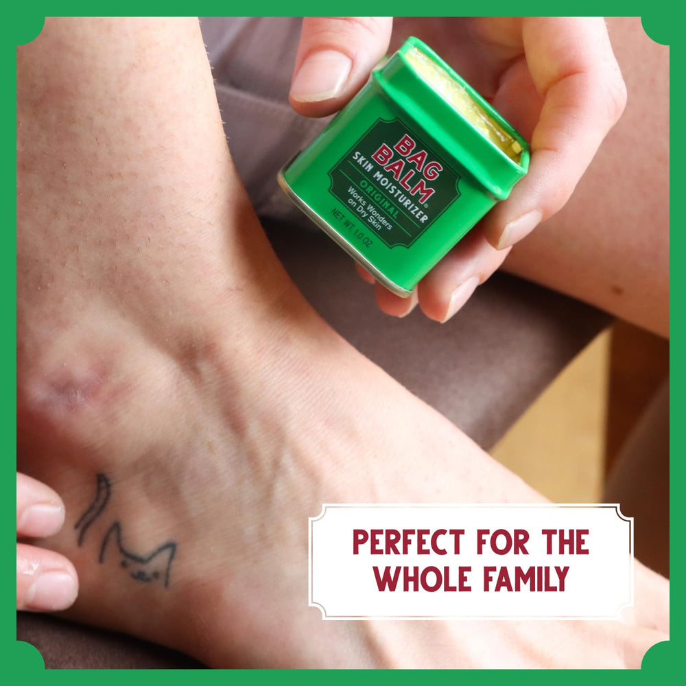 Bag Balm made in Vermont, USA since 1899, reflecting heritage.