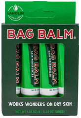 Bag Balm Original Skin Moisturizer Gift Box with four lip balm tubes for multitask skin care.