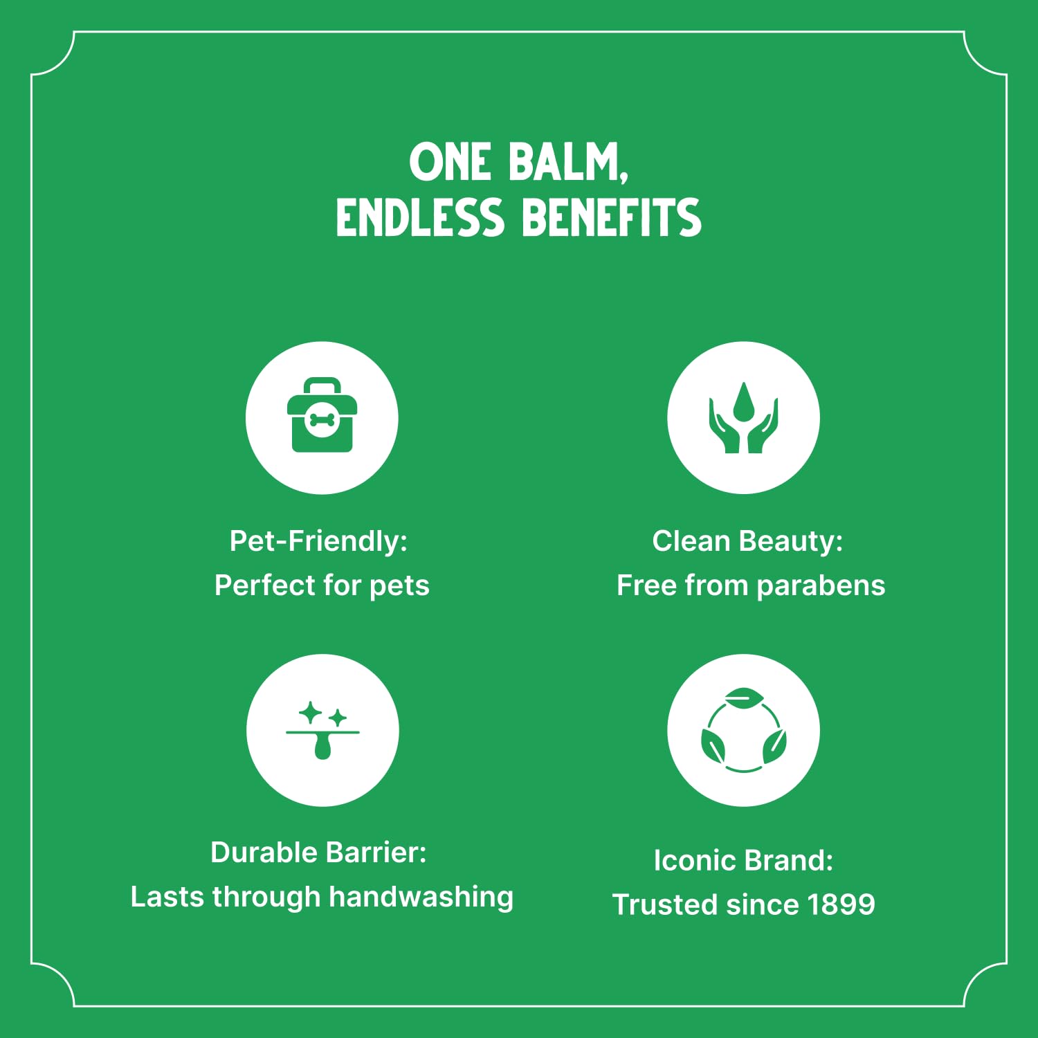 Bag Balm pet skin salve on nose and dry patches provides soothing hydration.
