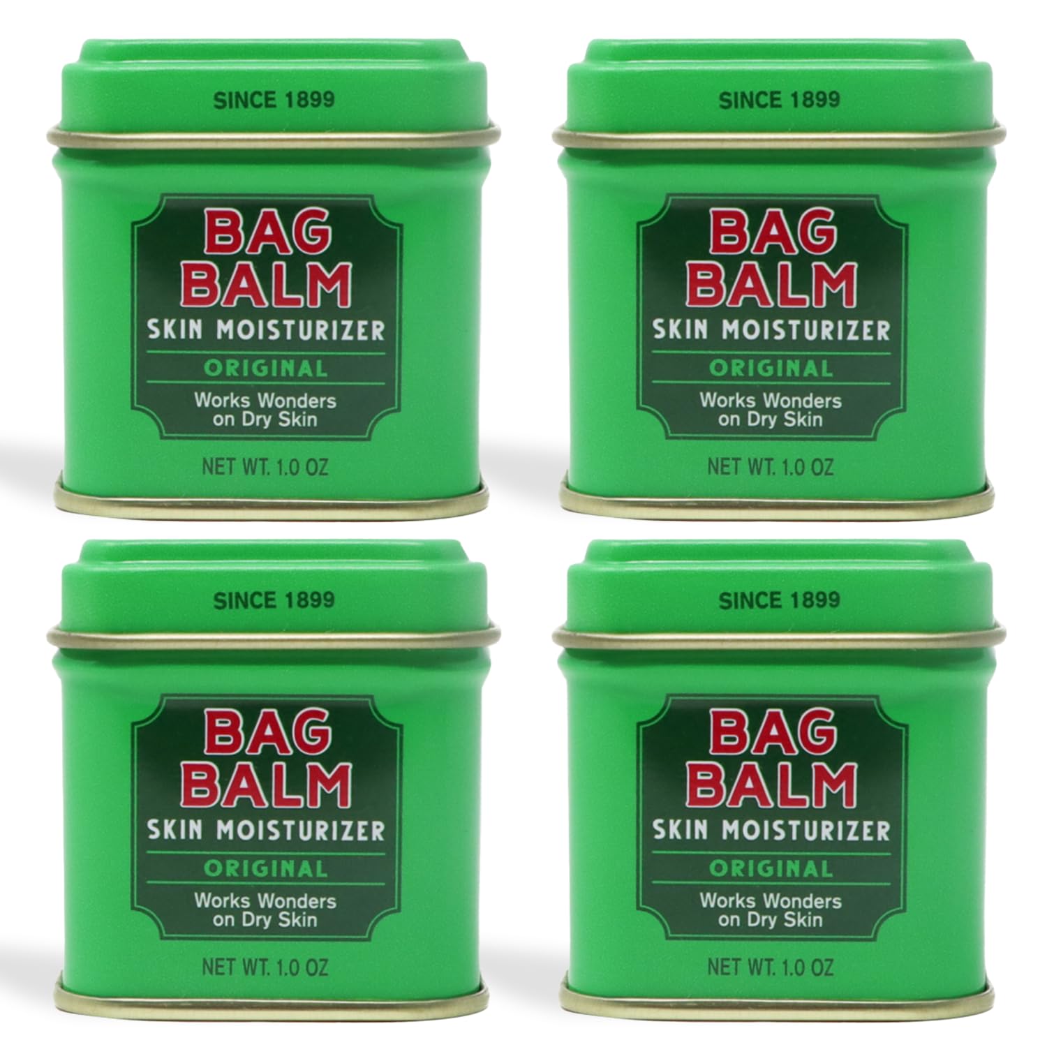 Bag Balm Vermont Original Ointment 1oz tin close-up for travel-friendly skin care.