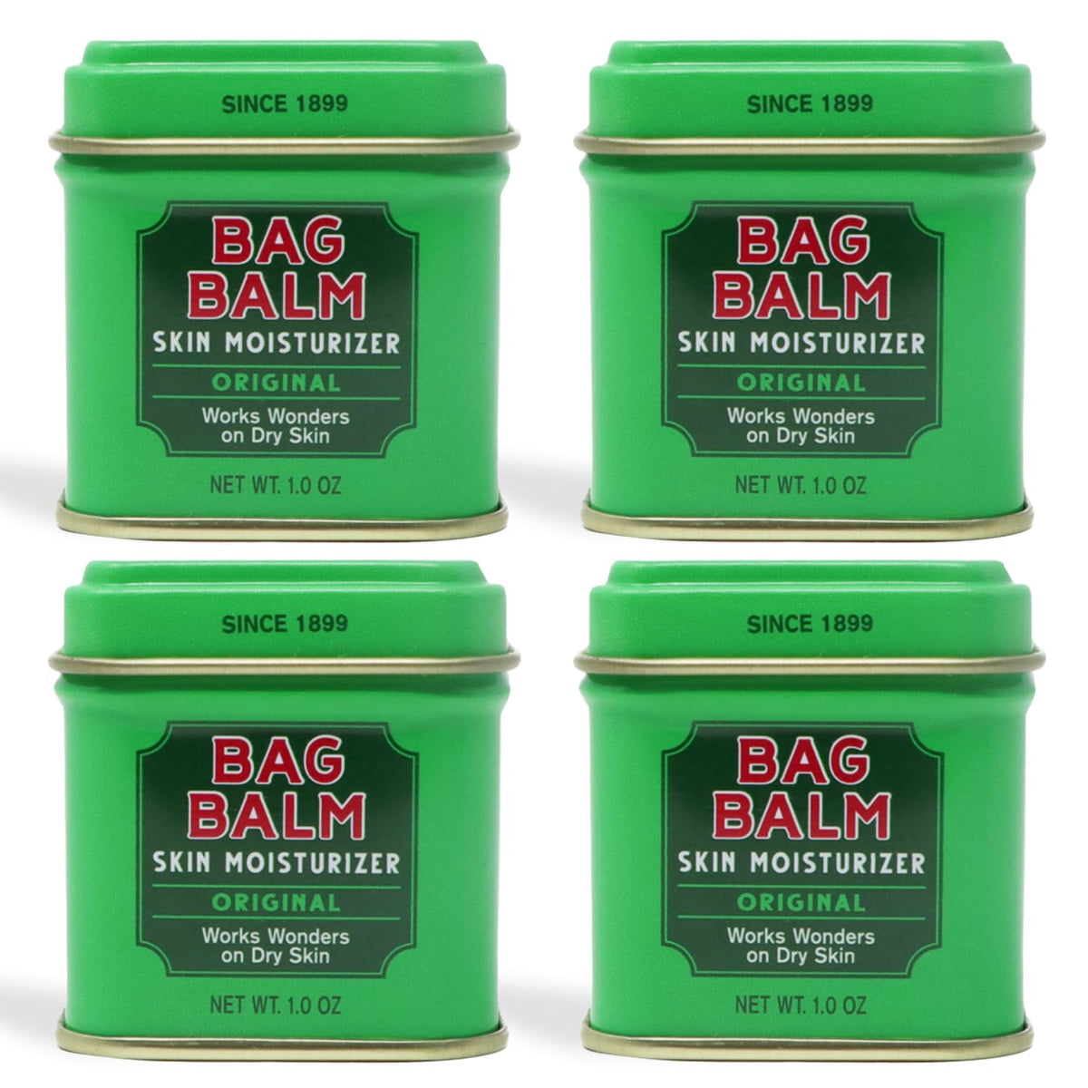 Bag Balm Vermont Original Ointment 1oz tin close-up for travel-friendly skin care.