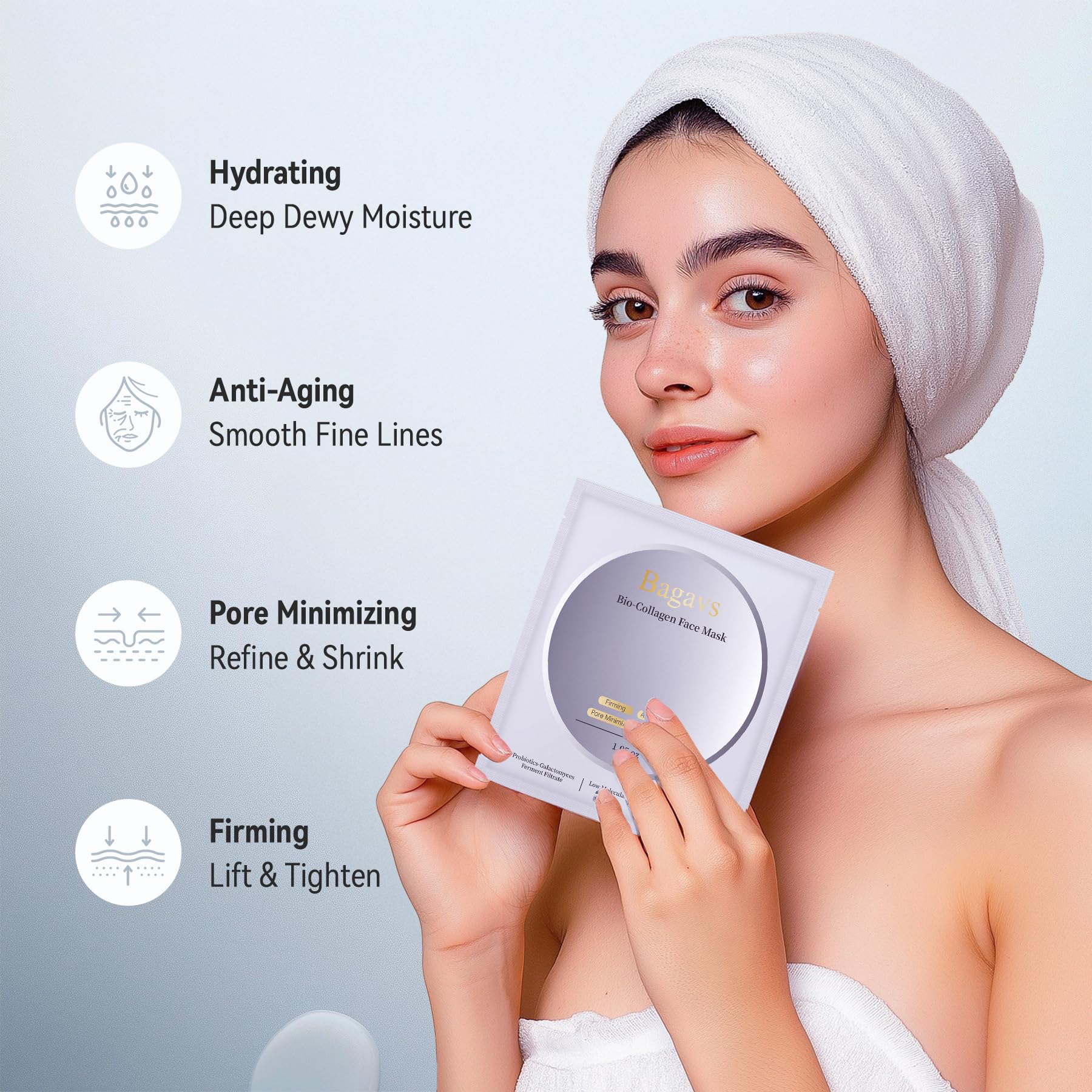 Bagavs Real Deep Bio-Collagen ampoule mask delivering active care.
