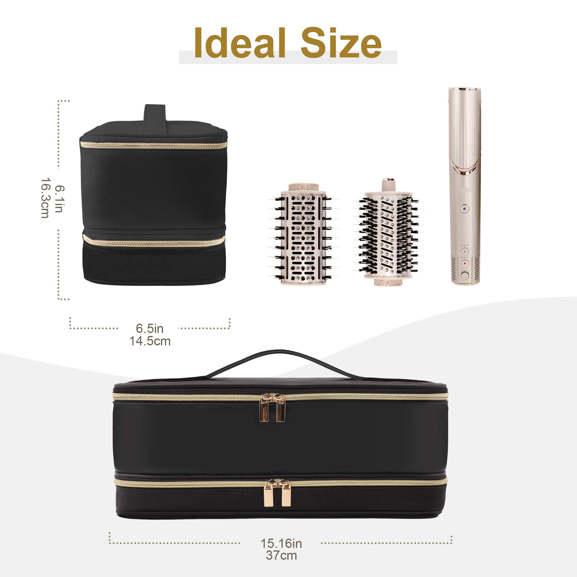 BAGCRAZY Dyson Airwrap travel case compact-dimensions fits in luggage or backpack.