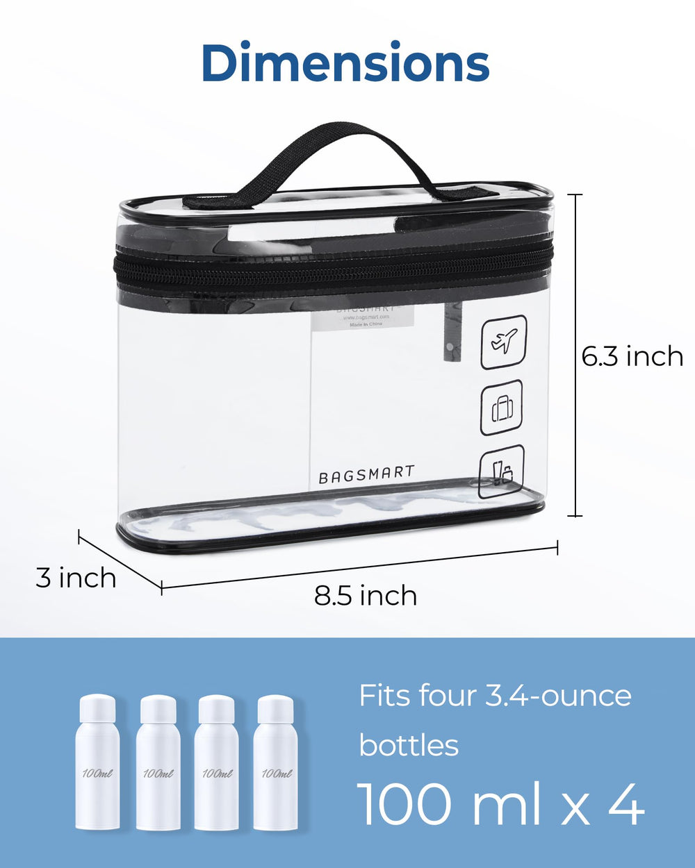 BAGSMART 180° opening design speeds access to items.