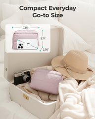 BAGSMART compact makeup pouch saves space in small bags