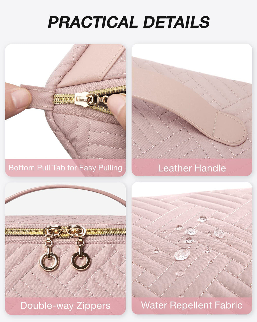 BAGSMART dirt-proof PVC pocket holds brushes and sponges for easy cleaning