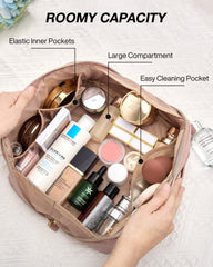 BAGSMART water-resistant makeup bag with top carry handle