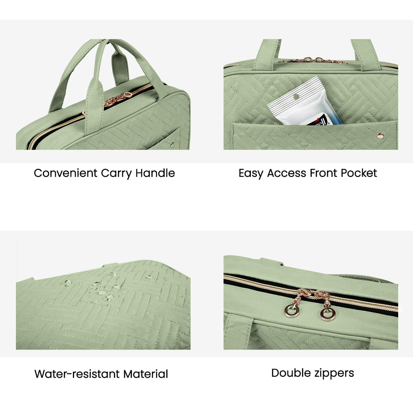 BAGSMART Toiletry Bag dual-zipper closure for quick item access.
