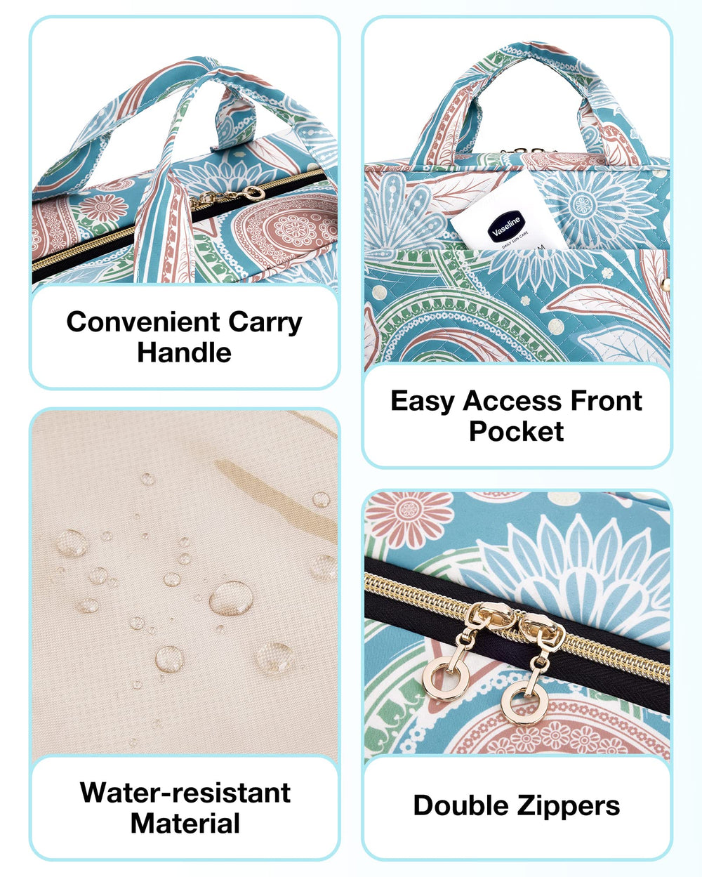 BAGSMART interior elastic straps keep bottles upright during travel