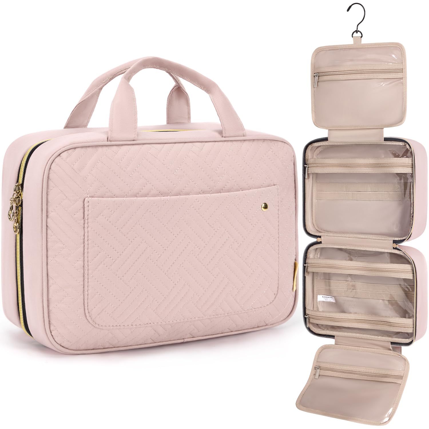 BAGSMART toiletry bag outer view highlighting compact travel-ready design