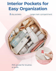 BAGSMART travel cosmetic bag with a puffy design for organized packing.