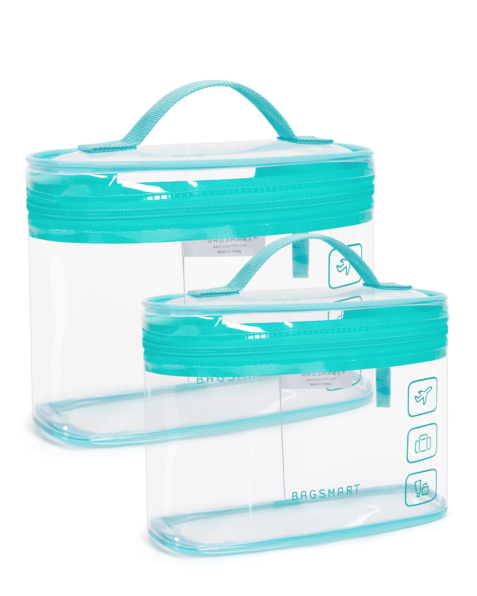 BAGSMART TSA-approved toiletry bag with 180° opening for quick access.